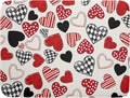 Valentines Day Dish Drying Mat for Kitchen Counter 24x18 Inch Red Heart Drying Mat with Absorbent Reversible Microfiber Holiday Love Dish Drainer Mats Rack Pad for Coffee Countertop Protector