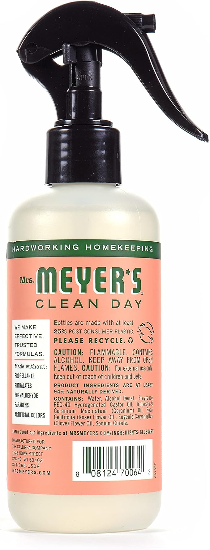Mrs Meyers Clean Day Room Freshener - Geranium,8 Fl Oz (Pack of 6)
