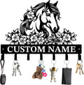Personalized Custom Name Farm Horse Wall Key Hooks,Metal Horse Art Clothes Hooks,Metal Horse Wall Home Storage Decorative,For Front Door, Hallway, Kitchen, Bedroom,Keys,Hats (Style C)