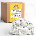 Huck & Terry White T-Shirt Bag of Rags, 100% Recycled Material, Cotton Blend Bar Mop, Reclaimed, Eco-Friendly Cloth, Cleaning & Painting Rags, Lint Free, Highly Absorbent (7 Pound Bag)