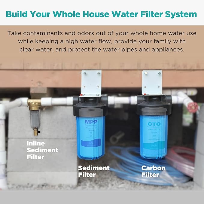 SimPure Whole House Water Filter Cartridges 5 Micron 10" x 4.5" CTO Activated Carbon Block, For DB10P, DB10C-2, GE GXWH40L, GXWH35F, BB10, FXHTC, FC15B, 3 Pack