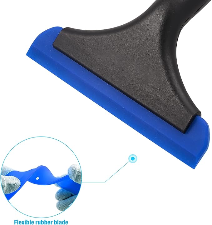 Gomake Small Silicone Squeegee Window Shower Squeegee Tool,Auto Water Blade for Car Windshield, Window, Mirror, Glass Door,Bathroom