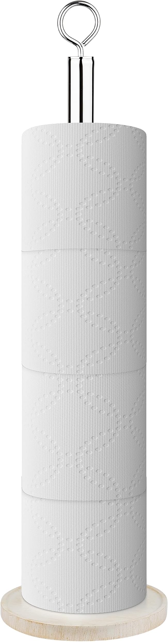 Creative Scents Rustic Luxe Bathroom Toilet Paper Holder Stand Free Standing - Toilet Paper Storage with Sturdy Base - Easy Assembly Toilet Paper Roll Holder Holds 4 Rolls, Rustic Bathroom Decor