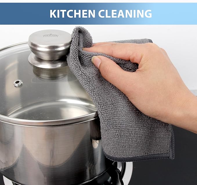 Tricol Clean 12 Pack Microfiber Cleaning Cloth 11.8x11.8inch - Streak-Free, Reusable Wipes for Glass, Kitchen, Car, Dusting - Absorbent & Lint-Free (Mixed 4 Colors 03, 11.8 x 11.8 in)