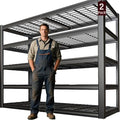 SKZNSA 68" Wide Heavy Duty Garage Shelving Units, 5-Tier Deep Storage Shelves,Black Metal Garage Shelves,Steel Shelf,Large Storage Rack,Industrial Shelving for Shop, 68" W x 20" D x 84" H,2 Pack