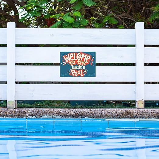 Custom Pool Sign, Welcome To The Pool Fun For Pool Décor Sign, 10x14 Inches, Rust Free .040 Aluminum, Fade Resistant, Made in USA by Sigo Signs