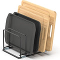 VAEKUCEAN Cutting Board Organizer, Kitchen Cabinet Organizer, Divided Rack with 5 Slots for Baking Trays, Cutting Boards - Cookie sheet Organizer Inside Cabinet, Baking Sheets Holder (medium)