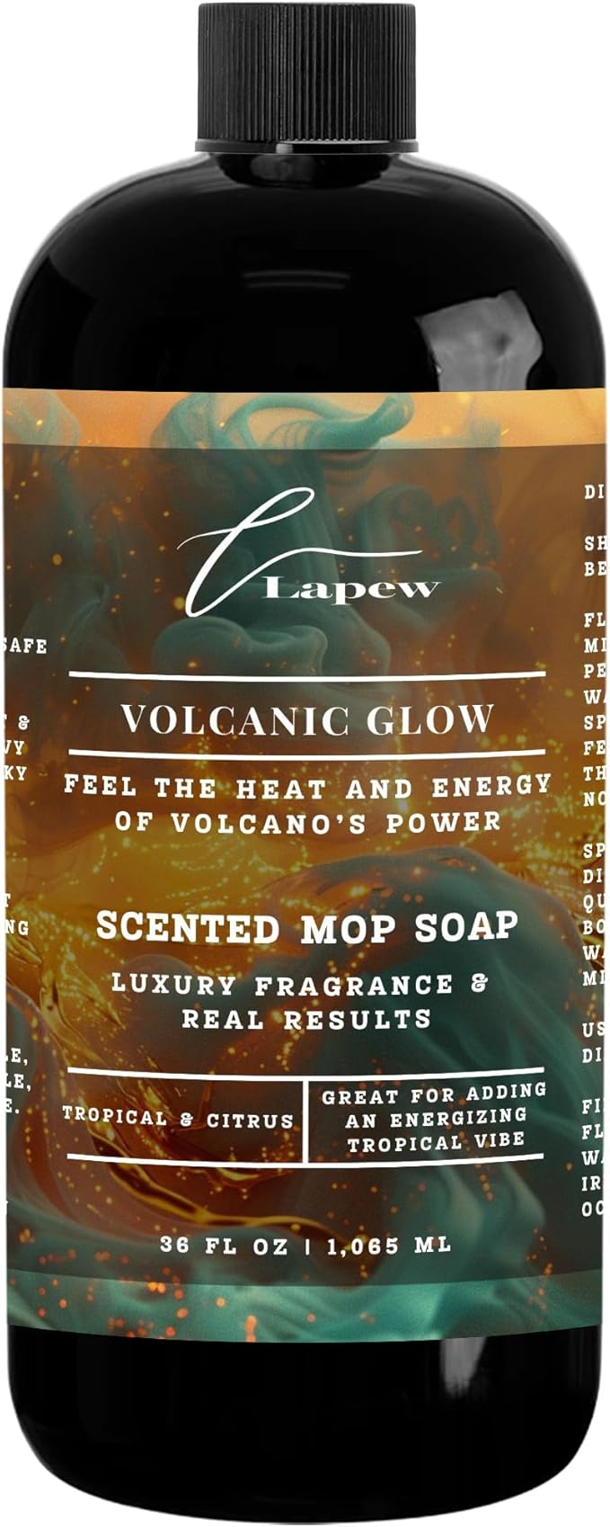 Lapew Volcanic Glow Scented Mop Soap Concentrate 36 oz | Premium Fragranced Floor Cleaner | Streak-Free | Hard Floor Cleaning Solution | Eco Friendly | Made in USA (Volcano)