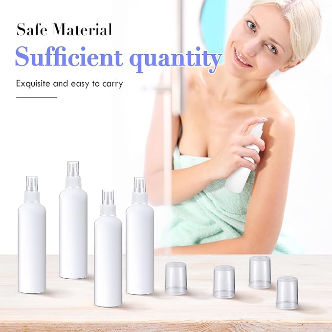 Eccliy 32 Pcs 8 oz Spray Bottles Fine Mist Plastic Spray Bottles Clear Empty Sprayer Hairs Refillable Travel Sprayer with Pump Cap for Cleaning Oils Travel Perfumes(White,Colored)