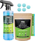 WASH&WHIPS Glass Cleaner Effervescent Tablets w/Empty 16 oz Spray Bottle (Makes 5 Gal/20L/ 40 Bottles)