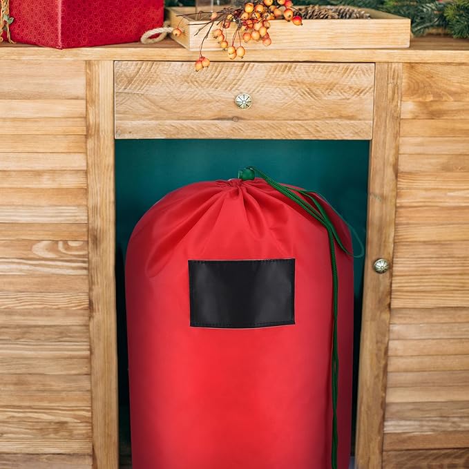 6 Pcs 21 x 12 Inch Red Inflatable Decorations Storage Bag Waterproof Inflatable Decorations Storage Bag Christmas Storage Containers for Holiday Ornaments Accessories Gift Organizer