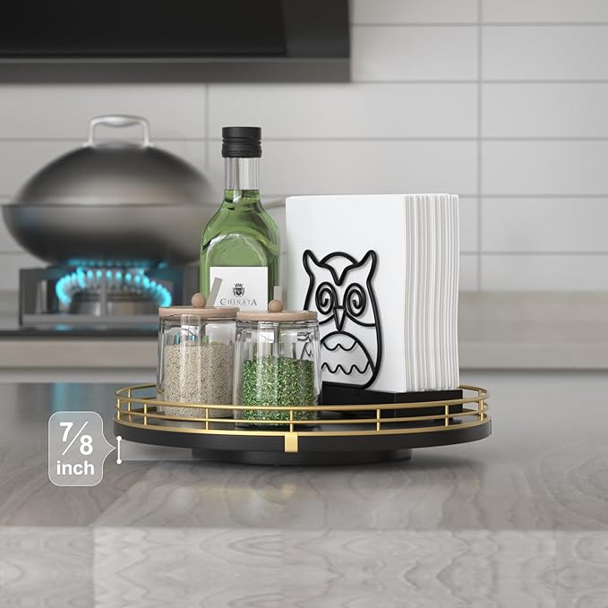 10" Oak Wood Decorative Tray for Home Decor, Tray for Coffee Table Decor Perfume Nightstand Vanity Bathroom Trays for Counter Candle Jewelry Makeup Farmhouse Table Centerpiece for Dining Room Gold