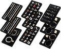 SPAKOWN Jewelry Drawer Organizer Inserts Set of 9, Jewelry Trays for Drawers Velvet Jewelry Organizer Tray Drawer Jewelry Organizers and Storage for Earring Ring Necklace Watch Bracelet (Black)