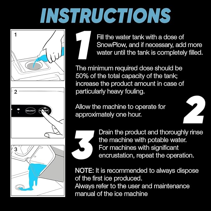 ERRECOM Snowplow, Ice Machine Cleaner and Descaler, NSF Registered (A1, A3), 34 fl oz Bottle (1 L)