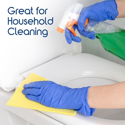Inspire Black Nitrile Disposable Gloves | 4.5 Nitrile Safety Medical Exam Cooking Cleaning Disposable Black Gloves (Blue - Case of 1000, Small)