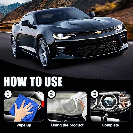 Headlight Restoration Kit, Automotive Headlight Cleaner Oxidized and Yellowed Head Light Restoring Kit, Efficient Restore Shiny, Multifunctional Polishing for All Types