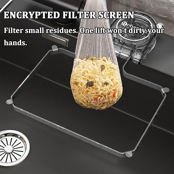 Botsparty Disposable Kitchen Sink Strainer Basket with Suction Cups & 50 Mesh Bags, Adjustable Drain Basket with Food Waste Filter & Food Catcher Basket for Vegetables, Fruits, Dishes