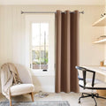 ChrisDowa Blackout Curtains 72 inches Long for Bedroom - Grommet Thermal Insulated Room Darkening Curtains for Living Room (1 Panel, Cappuccino, 42 x 72 Inch)