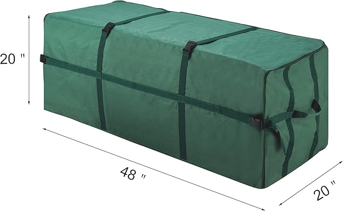 Christmas Tree Storage Bag - Zippered Canvas Tote for Storing 6-Foot Artificial Trees, Holiday Decorations, and Inflatables by Elf Stor (Green)
