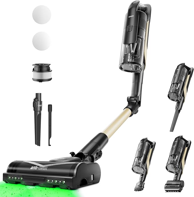 Candy Cordless Stick Vacuum Cleaner, 650W/320AW Powerful Suction, Up to 100min, Flexi-Fold Tube, SmartSense Tech, LED Headlights, Pet Hair Pickup, Pet & Crevice Tools, for Hard Floor & Carpet, CVS60
