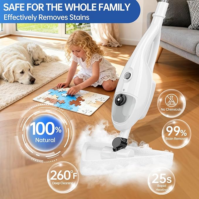 Ceyodo 15-in-1 Steam Mops with Detachable Handheld Steamer, Multipurpose Steam Cleaner Mop for Hardwood Floors, High-Pressure 1300W Motor, 30s Fast Heat Up for Tile, Laminate, and Carpet Cleaning