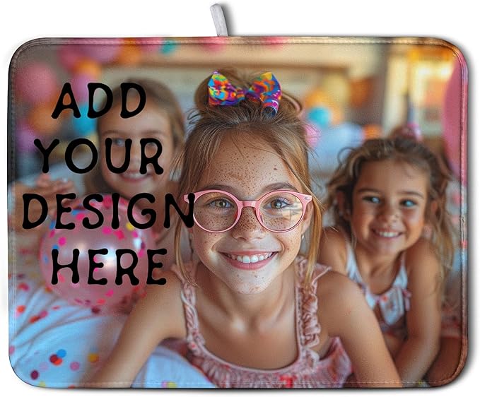 Kwlegh Customized Personalized Image Dish Drying Mat for Dishes 18x24 inch,Custom Any Photo or Text Drying Mat Large Microfiber Dish Drainer Mat Super Absorbent Dish Rack Pad for Coffee Bar Sinks
