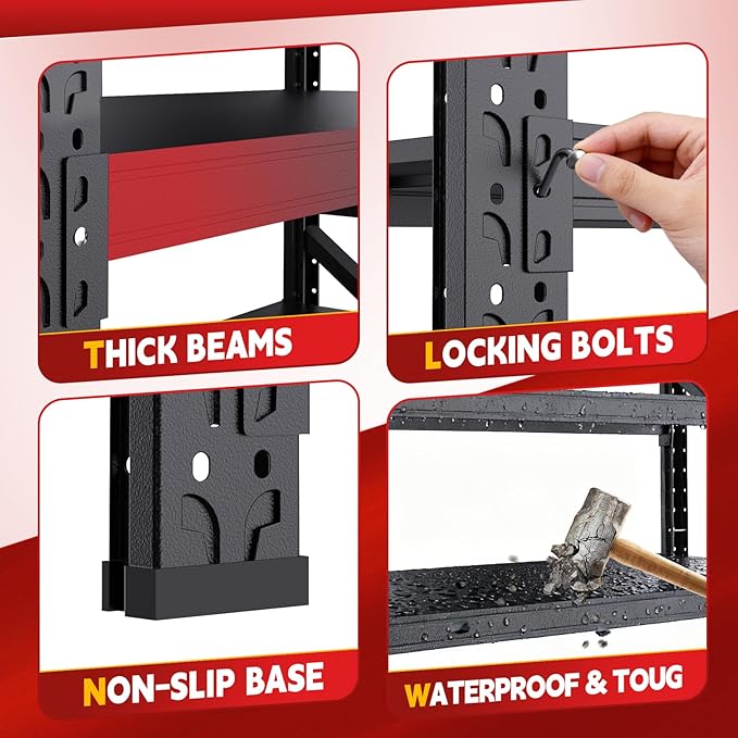 7000LBS Storage Shelves Heavy Duty, Metal Storage Shelves 4 Tier Units Adjustable Utility Rack Shelf, Heavy Duty Garage Racks Shelving for Basement, Industrial, Garage Shelving 70" W x 24" D x 70" H