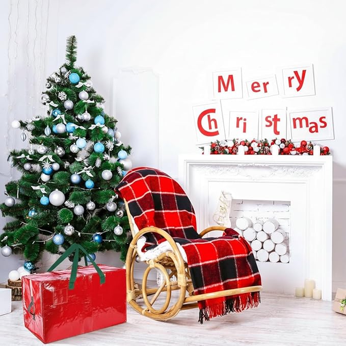 Shappy 6 Pcs Heavy Duty Christmas Storage Bags Extra Large Ornaments Container Moving Bags Xmas Decoration Organizer Storage Bag(red,30 x 16", 24 x 16", 20 x 16")