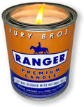 Fury Bros. Scented Candles for Men | Ranger | Saddle Leather Pine Citrus | Natural Soy Wax | Hand-Poured in The USA | Long 70-80 Hour Burn (12.5 oz) | Vintage-Inspired Tin Design | Dad Home Gift