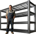 SKZNSA 68" Wide Heavy Duty Garage Shelving Units, 4-Tier Deep Storage Shelves,Black Metal Garage Shelves,Steel Shelf,Large Storage Rack,Industrial Shelving for Shop, 68" W x 20" D x 68" H