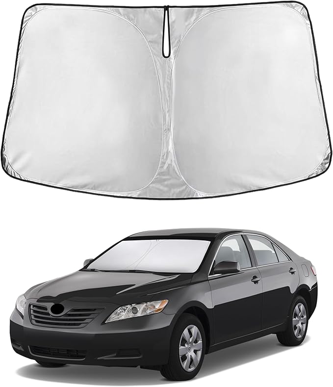 EcoNour Windshield Sun Shade Compatible for Toyota Camry 2007–2011 | Sedan Front Window Sunshade | Foldable Sun Visor Protector | Blocks UV Rays & Keeps Interior Cool