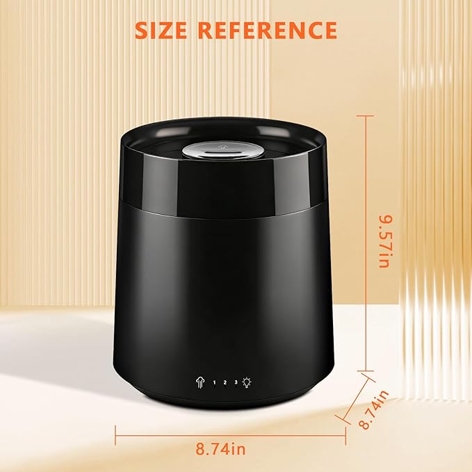 Humidifiers for Bedroom Home,3L Top Fill Cool Mist Humidifier for Baby Nursery,Essential Oil Diffuser for Large Room,3 in 1 uiet Ultrasonic Humidifier for,Office,Plant,Nursery,BPA FREE(Black)