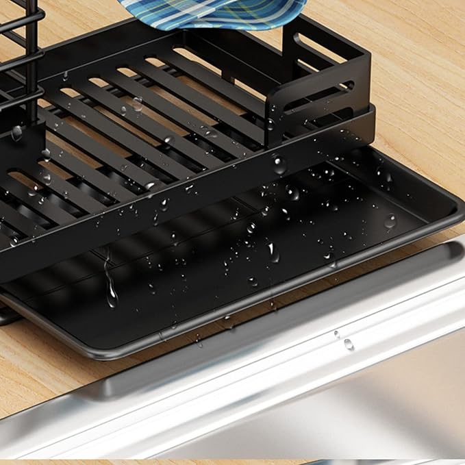 Sink Caddy, Kitchen Sink Organizer Sponge Holder, Kitchen Sink Accessories Stainless Steel Sponge Holder, Sink Brush Holder with Removable Drain Tray for Sponge Dish Brush Soap Scrubber Dishcloth