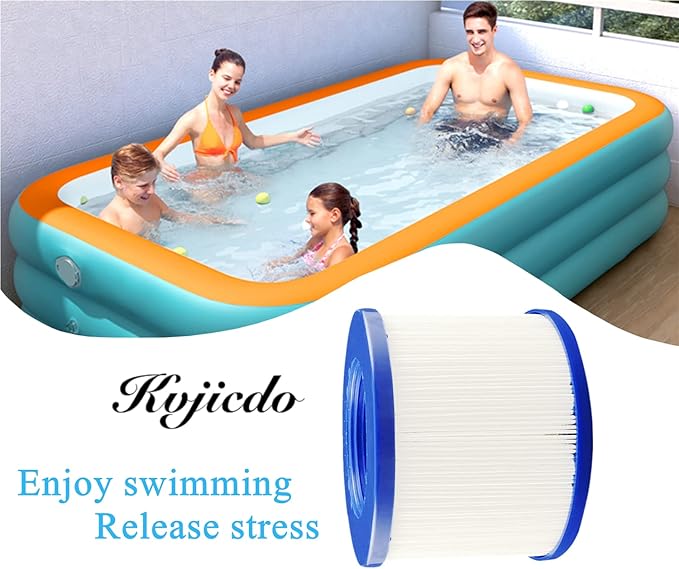 Pool Filter Fit for CO-Z Spa Tub Filter for Wave Spa, Inflatable Hot Tubs, Portable Tubs, Swimming Pools, Outdoor Hot tubs and Above Ground Swimming Pool Accessories (2 Pack)
