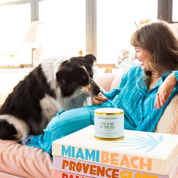 Companion Candles Pet Safe Wood Wick Candles - Sea Salt & Neroli, Citrus & Tropical Fruits, Amber & Florals, Coconut Soy Wax, 50+ Hr Burn, Non-Toxic, Women-Owned, Made in USA (11.8oz., Pack of 3)