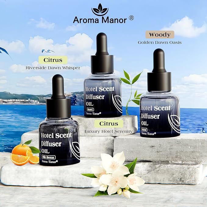Nile Breeze Diffuser Oil - Hotel Fragrance Oil for Scent Diffuser, Premium Aromatherapy Oils for Diffuser Machine, Essential Oil Blend with Citrus & Cedarwood, Luxury Air Freshener - 1fl oz