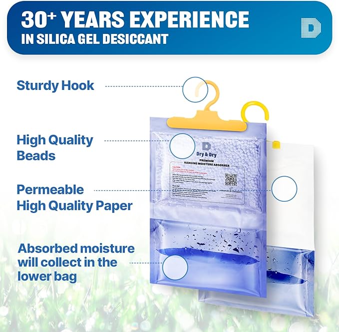 Dry & Dry 3 Packs [Net 14 Oz/Pack] Moisture Absorbers for Home, Basement & Bedroom - Small Dehumidifiers