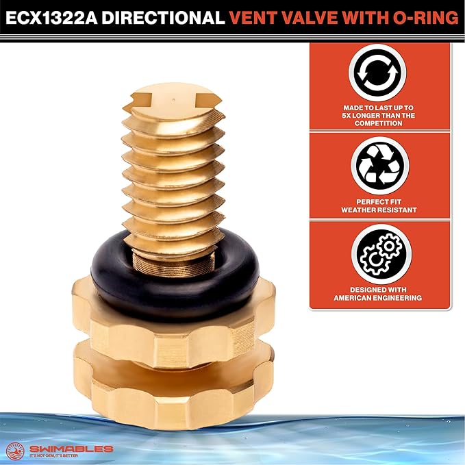 Swimables Replacement for Hayward ECX1322A Directional Vent Valve with O-Ring – Compatible with Star-Clear, Perflex, ASL, & Pool Filters – Durable Zinc Alloy Vent Valve for Cartridge & DE Filters