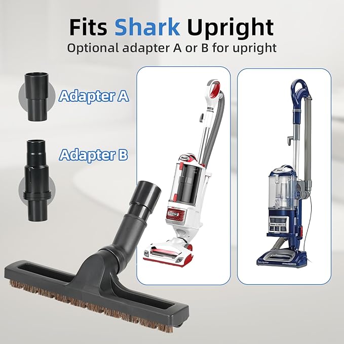 Kodahome Hardwood Floor Brush Vacuum Attachment for Shark Navigator NV350 NV360 Rotator NV500 Stratos, Corded Stick Rocket HV301 HV322, 1-1/4" Accessories with Adapters (Shark Hardfloor Brush)