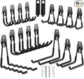 18 Pack Garage Hooks Heavy Duty, Utility Steel Garage Storage Hooks, Garage Organization System with Anti-Slip Wall Mount Hangers for Hanging Bike, Ladder, Garden Tools (Black)