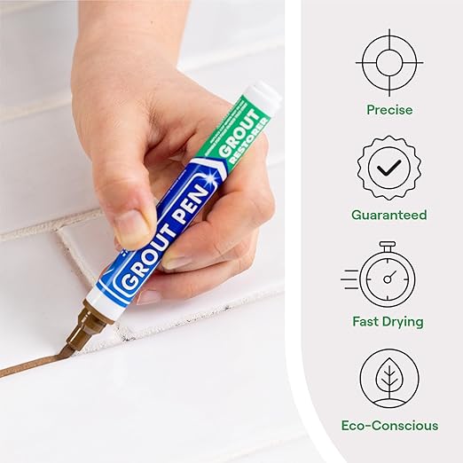 Grout Pen Brown Tile Paint Marker: Waterproof Grout Paint, Tile Grout Colorant and Sealer Pen - Brown, Wide 15mm Tip (20mL)