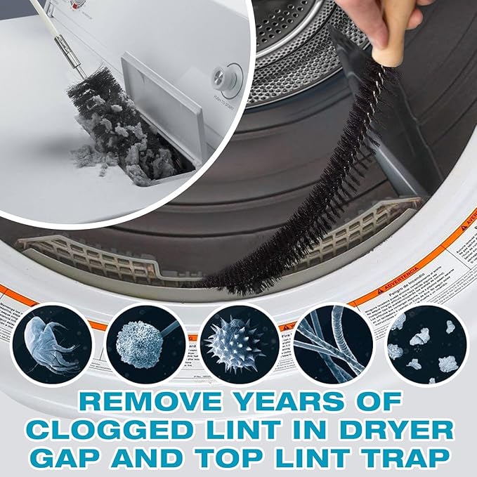 Sealegend 47-Pieces 40-Feet Dryer Vent Cleaner Kit, Dryer Cleaning Tools, Include Omnidirectional Blue Dryer Lint Vacuum Attachment, Dryer Vent Brush, Universal Vacuum & Dryer Adapters