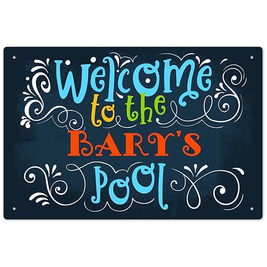 Custom Pool Sign, Welcome to The Pool Fun Colors for Pool Décor Sign, 12x18 Inches, Rust Free .063 Aluminum, Fade Resistant, Made in USA by Sigo Signs