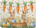 Giwawa Easter Bunny Dish Drying Mat Eggs Carrot Dishes Drainer Pad Absorbent Reversible Dish Rack Mat Protector for Kitchen Countertop 18x24 Inch