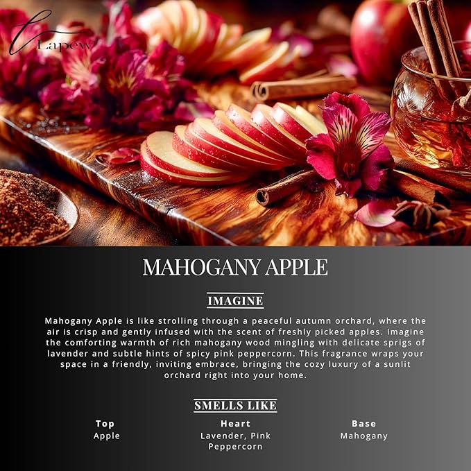 Lapew Mahogany Apple Scented Mop Soap Concentrate 36 oz | Premium Fragranced Floor Cleaner | Streak-Free | Hard Floor Cleaning Solution | Eco Friendly | Made in USA