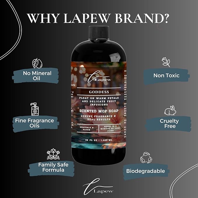 Lapew Goddess Scented Mop Soap Concentrate 36 oz | Premium Fragranced Floor Cleaner | Streak-Free | Hard Floor Cleaning Solution | Eco Friendly | Made in USA (Sweet Grace)