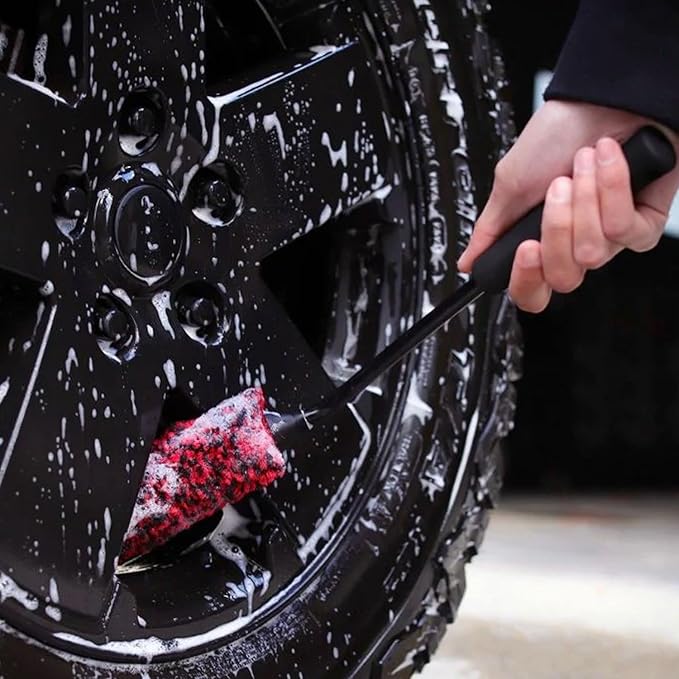 Ethos Wheel Brush for Car Detailing – Plush Rim Cleaner Brush, Car Cleaning Brush Kit, Soft Wheel Cleaner Brush, Rim Brushes for Cleaning Wheels, Clean Car Rim Wheels Safely