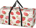 Extra Large Storage Bag with Zipper 54 Gallon Moving Bags Heavy Duty Christmas Tree Storage Bag Packing Bags for Moving, Storage Totes Duffle Bag Waterproof Containers for Organizing (Strawberries)