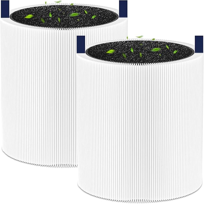 NXBHG Blue Pure 511 Filter Replacement Compatible with Blueair Blue Pure 511, 2 Pack 511 Model Filter Particle and Activated Carbon Filter