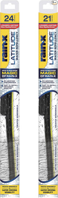 Rain-X 810198 Latitude 2-In-1 Water Repellent Wiper Blades, 24" and 21" Windshield Wipers (Pack Of 2), Automotive Replacement Windshield Wiper Blades With Patented Rain-X Water Repellency Formula